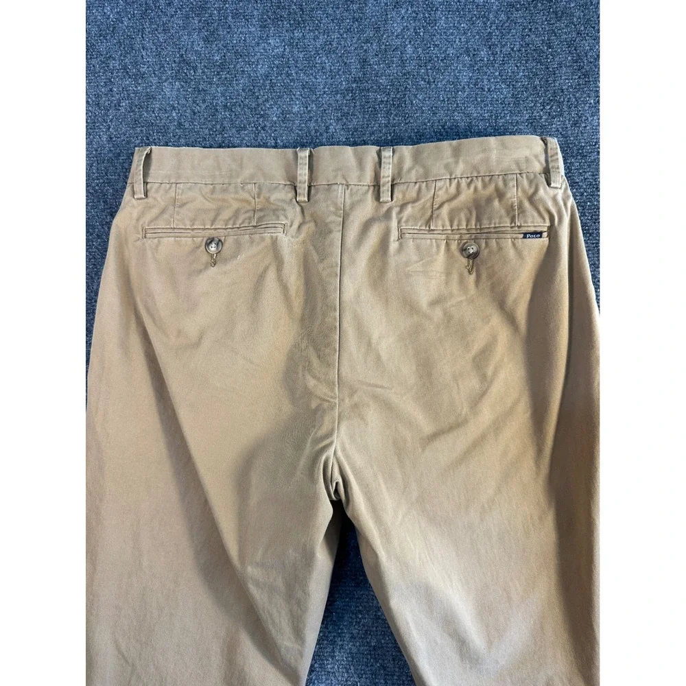 Polo Ralph Lauren Mens Stretch Slim Fit Chino Pants Tan Khaki 33x30 (28 Inseam)